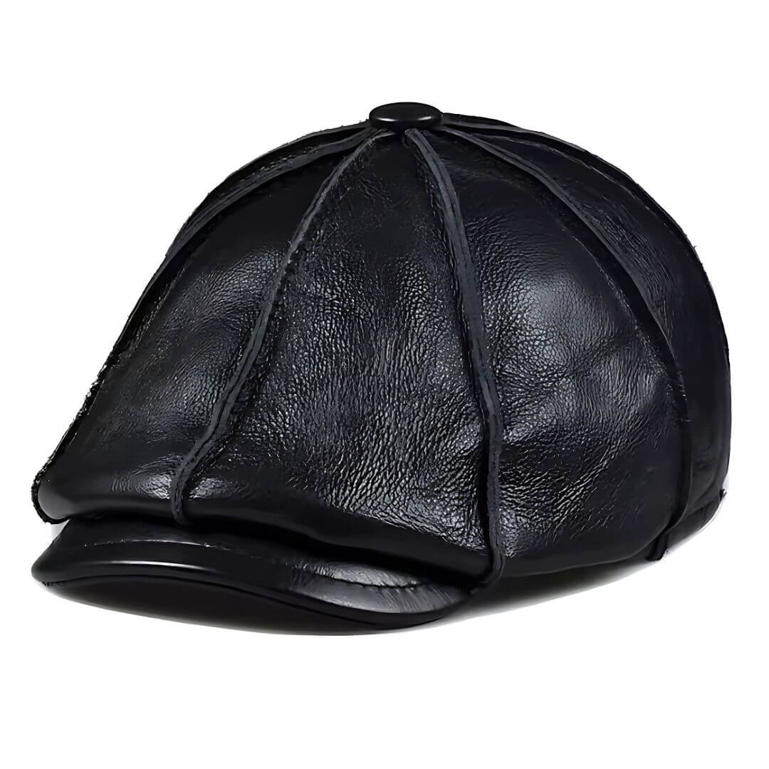 Genuine Leather Newsboy Cap | CHEYENNE