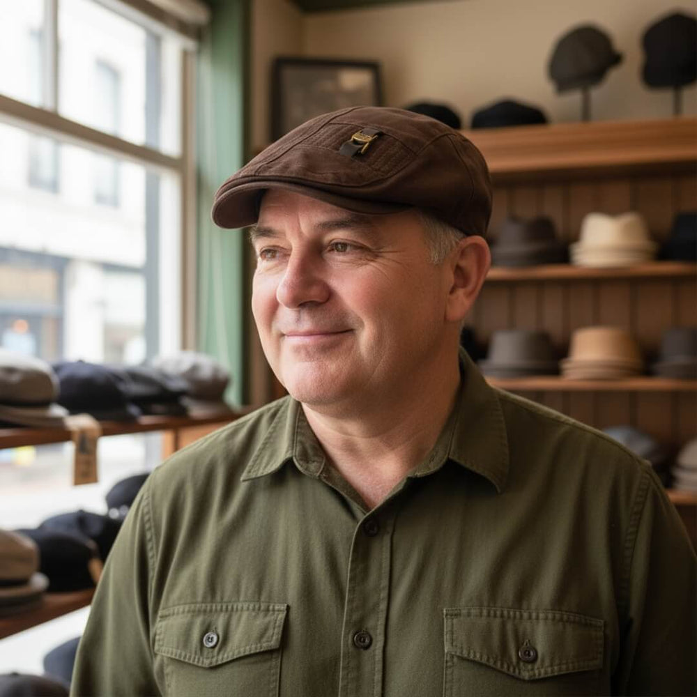 Twill Cotton Flat Cap | HARTFORD