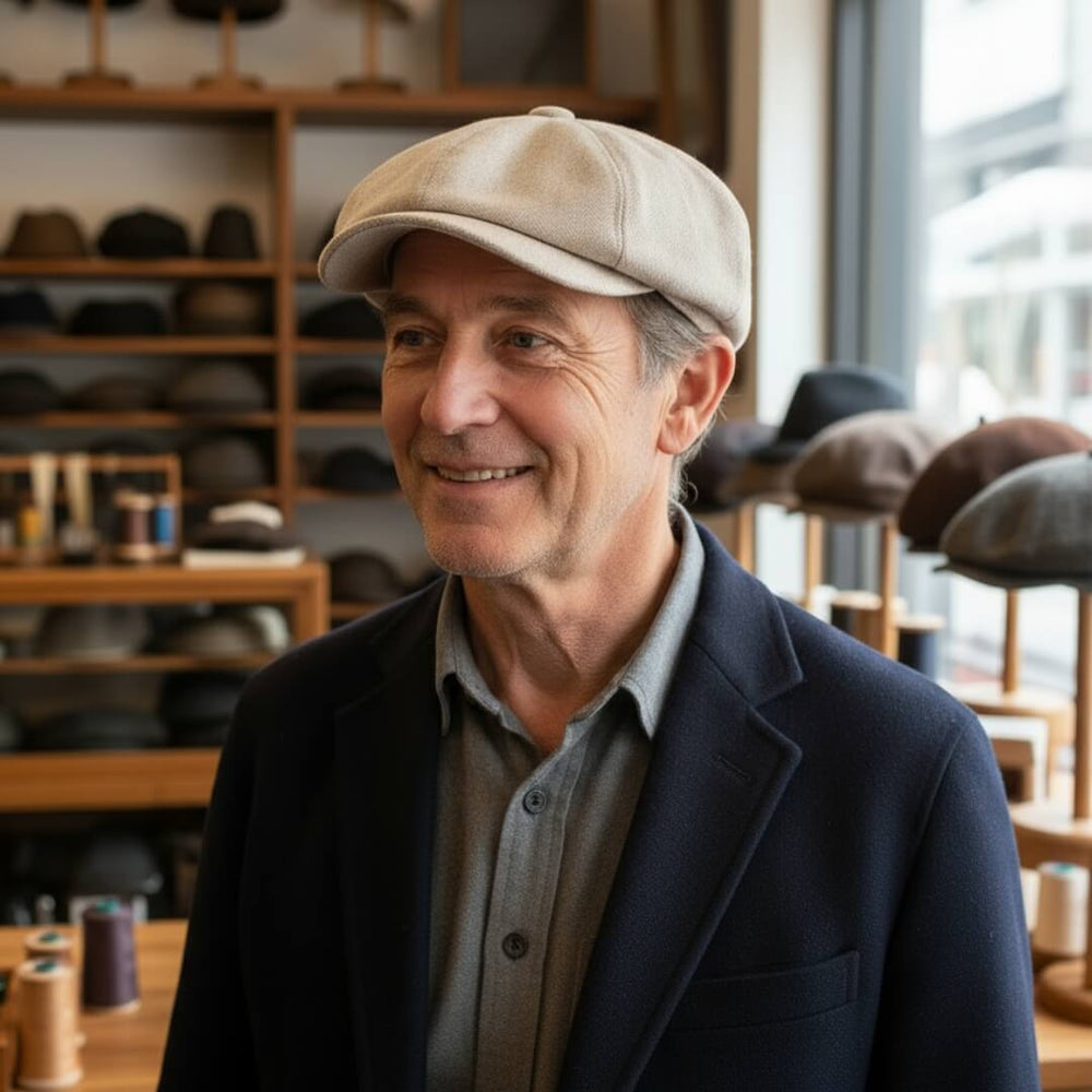 Linen Newsboy Cap | LINCOLN