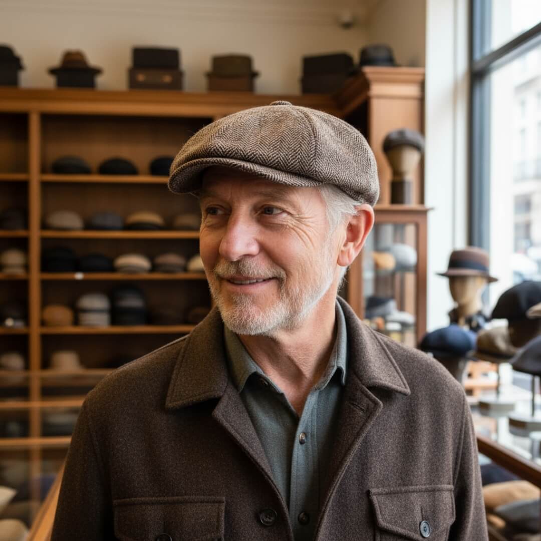 Cotton Herringbone Ivy Cap | ROME