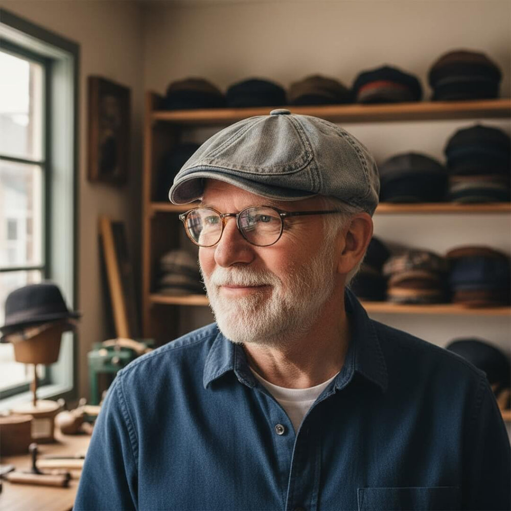 Washed Denim Flat Cap | LEXINGTON