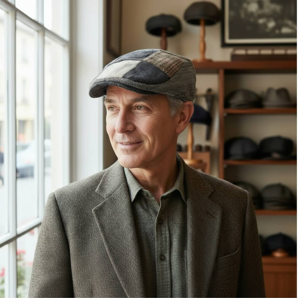 Patchwork Tweed Flat Cap | BRIDGER