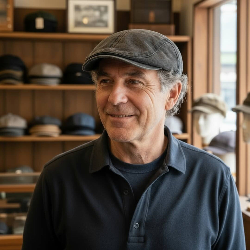 Washed Denim Flat Cap | DALLAS