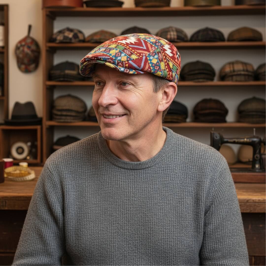 Patterned Flat Cap | CHICAGO