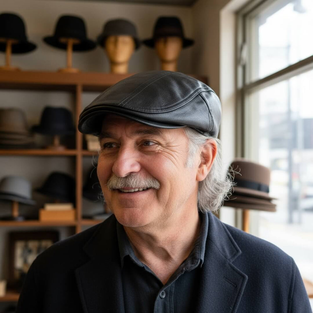 Leather Flat Cap | CANNES