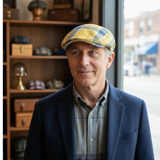 Plaid Cotton Flat Cap | JACKSONVILLE