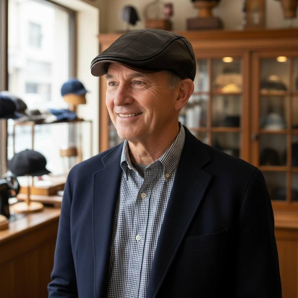 Vegan Leather Flat Cap | COLUMBUS